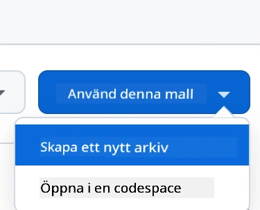 Create from template interface showing the green "Use this template" button
