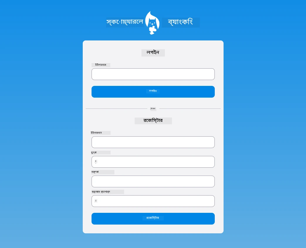 CSS স্টাইল যোগ করার পরে লগইন পৃষ্ঠার স্ক্রিনশট