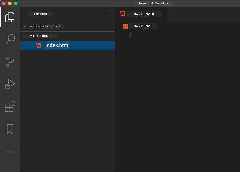 VS Code Explorer zeigt Neuerstellung Datei