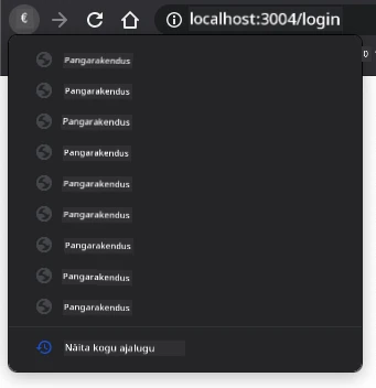 Navigatsiooniajaloo ekraanipilt