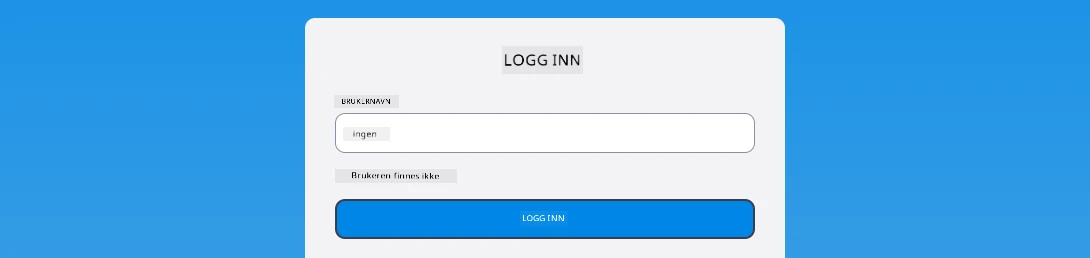 Screenshot showing the error message displayed during login