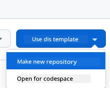 Create from template interface showing the green "Use this template" button