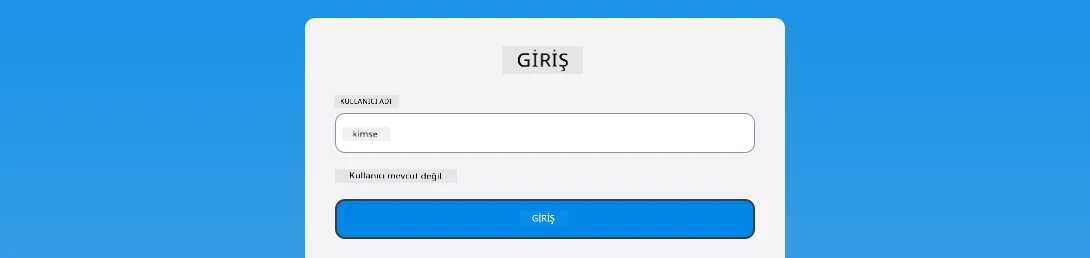 Giriş sırasında hata mesajını gösteren ekran görüntüsü