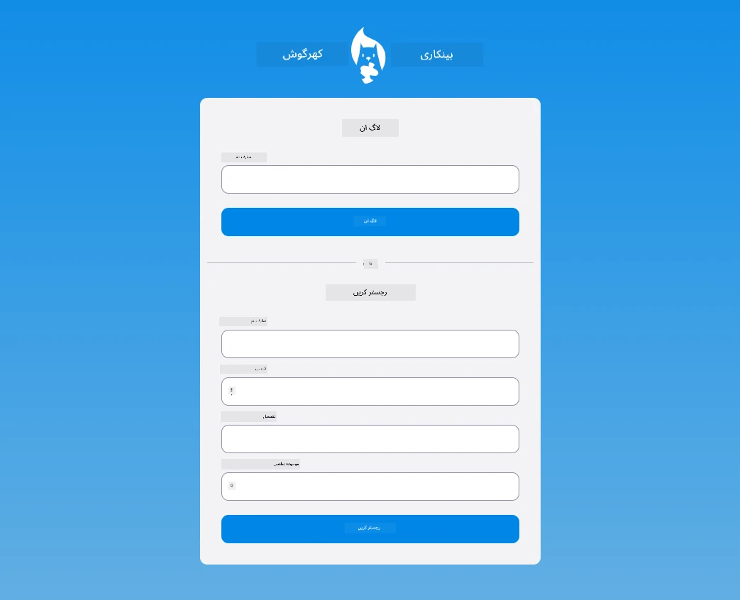CSS اسٹائلز شامل کرنے کے بعد لاگ ان صفحہ کا اسکرین شاٹ