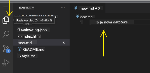 Urejanje datotek v VSCode.dev