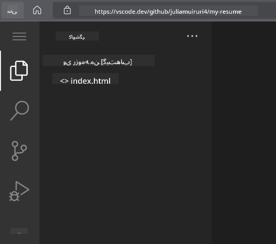 پروژه بارگذاری شده در VSCode.dev