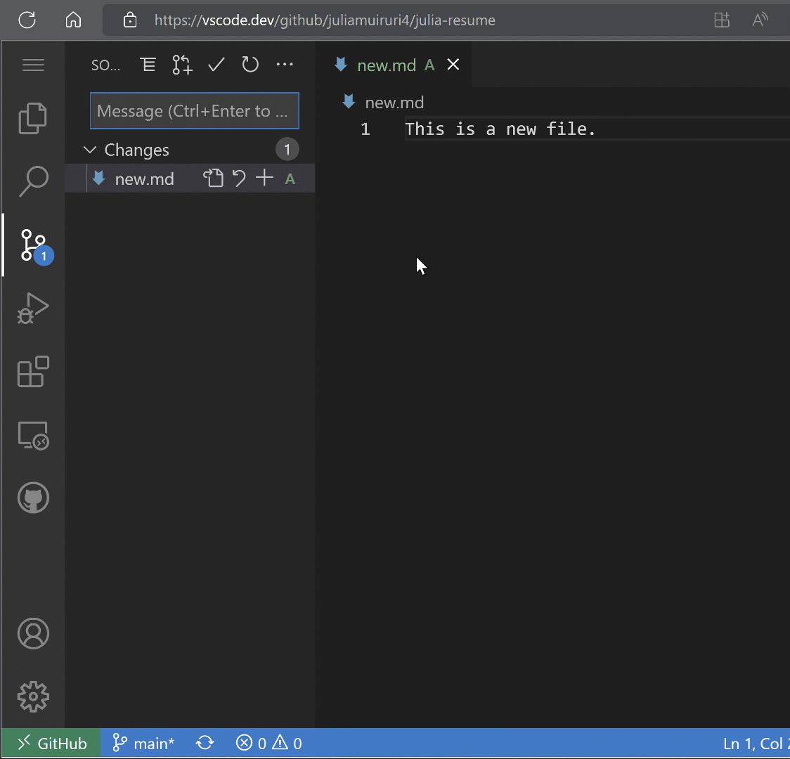 Připravení a commit změn