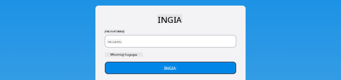 Picha ya skrini inayoonyesha ujumbe wa kosa unaoonyeshwa wakati wa kuingia