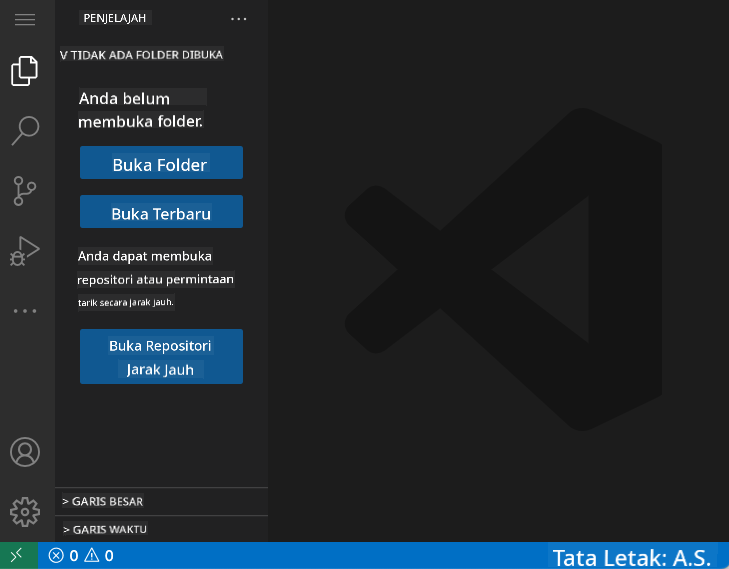 Antarmuka default VSCode.dev