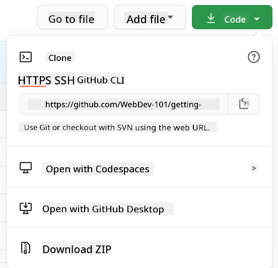 Copy a repo locally