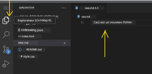 Éditer un fichier dans VSCode.dev