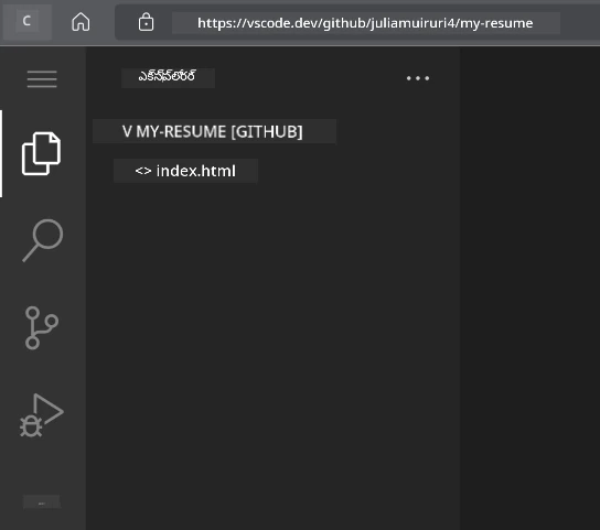 Project loaded in VSCode.dev