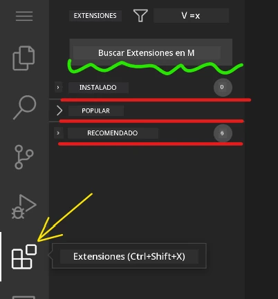 Interfaz del mercado de extensiones
