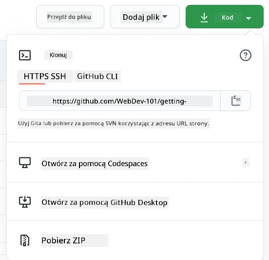 Skopiuj repozytorium lokalnie