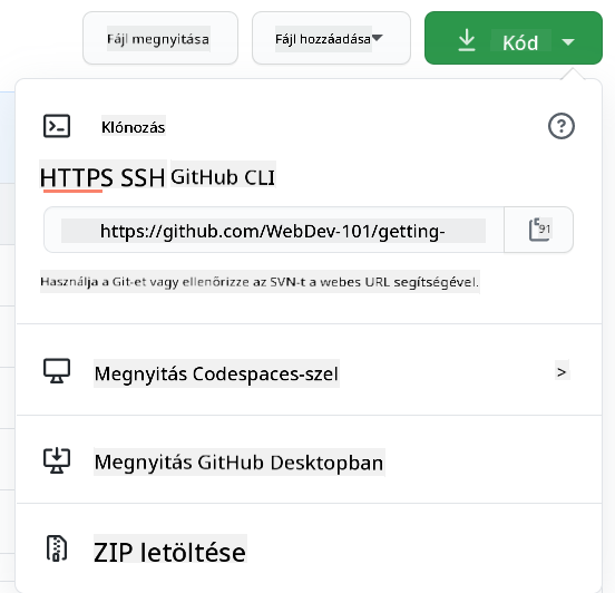 Repó másolása helyben