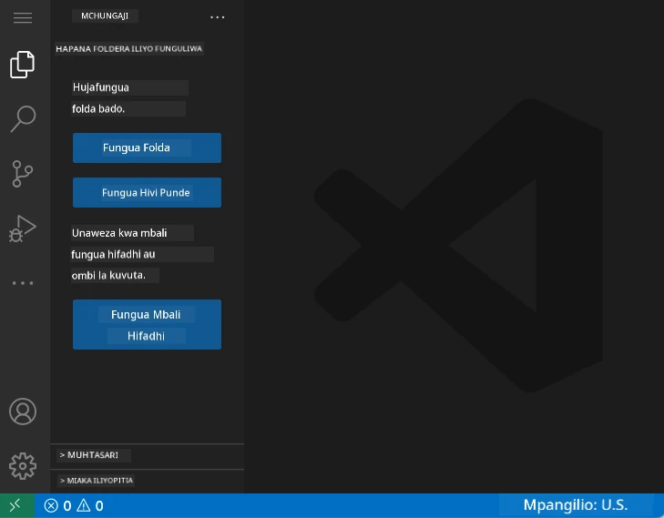 Muonekano wa kawaida wa VSCode.dev