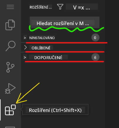 Zobrazení rozšíření