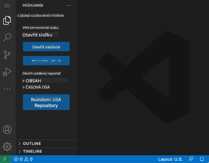 Výchozí rozhraní VSCode.dev