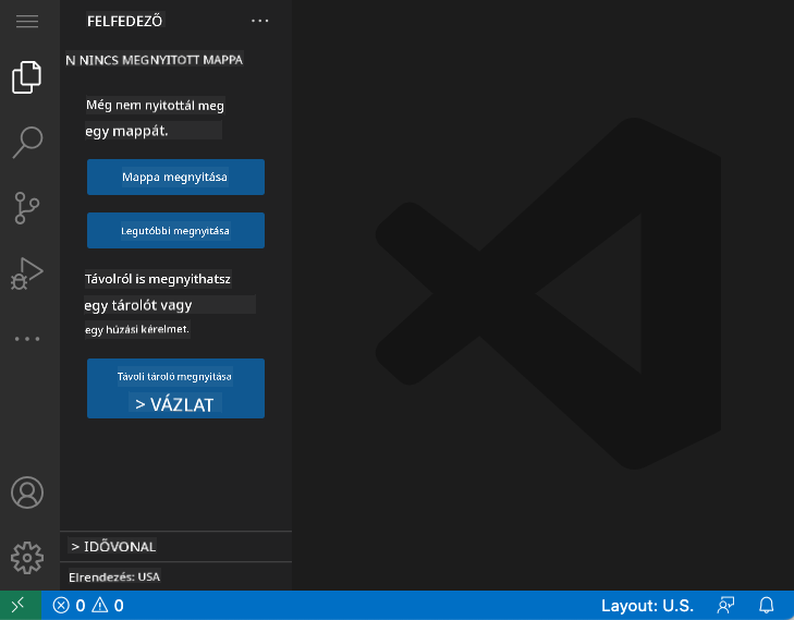 Alapértelmezett VSCode.dev felület