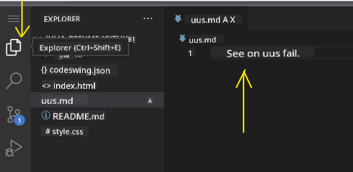 Faili redigeerimine VSCode.devis