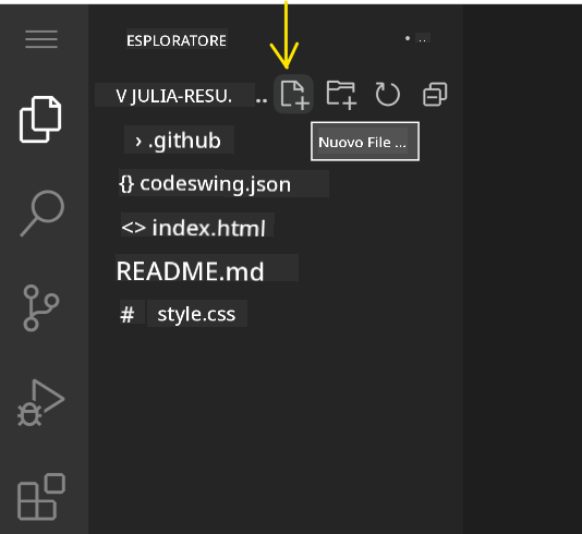 Creare un nuovo file