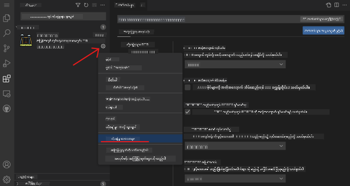 Customizing extension settings