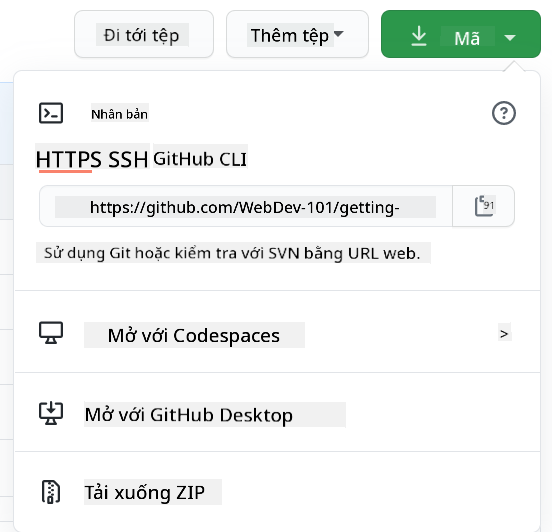 Sao chép repo về máy