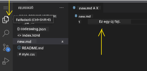 Fájlok szerkesztése a VSCode.dev-ben
