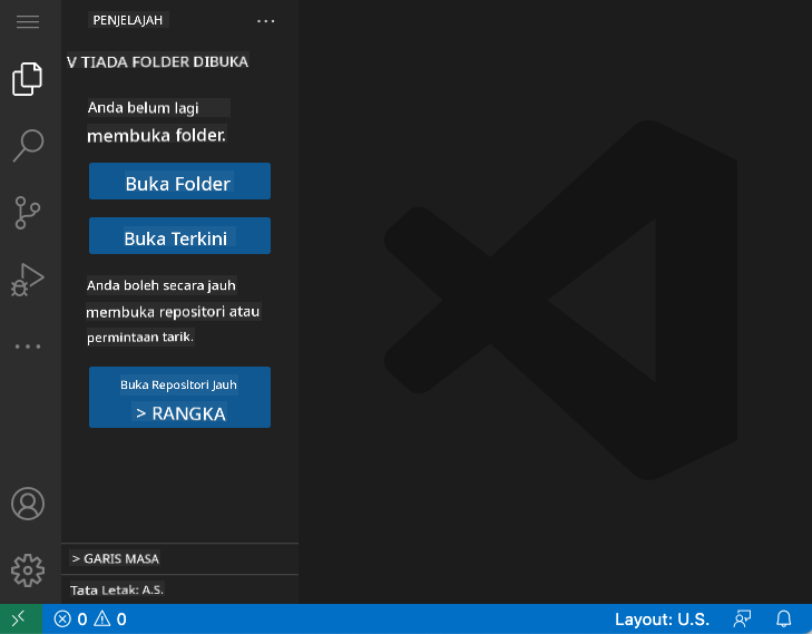 Antara muka lalai VSCode.dev