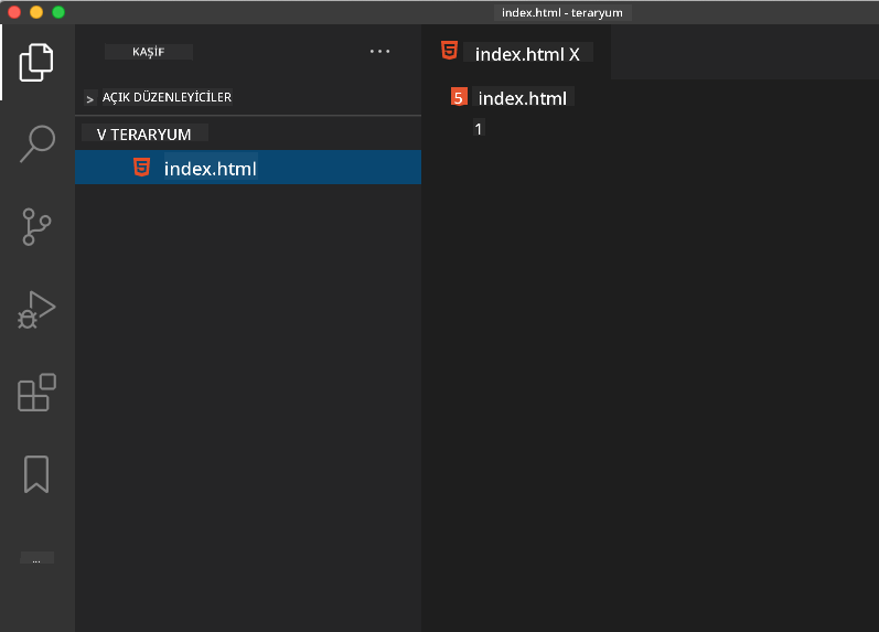 VS Code Explorer'da yeni dosya oluşturma