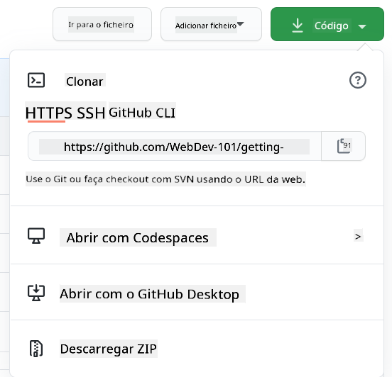 Copiar um repositório localmente