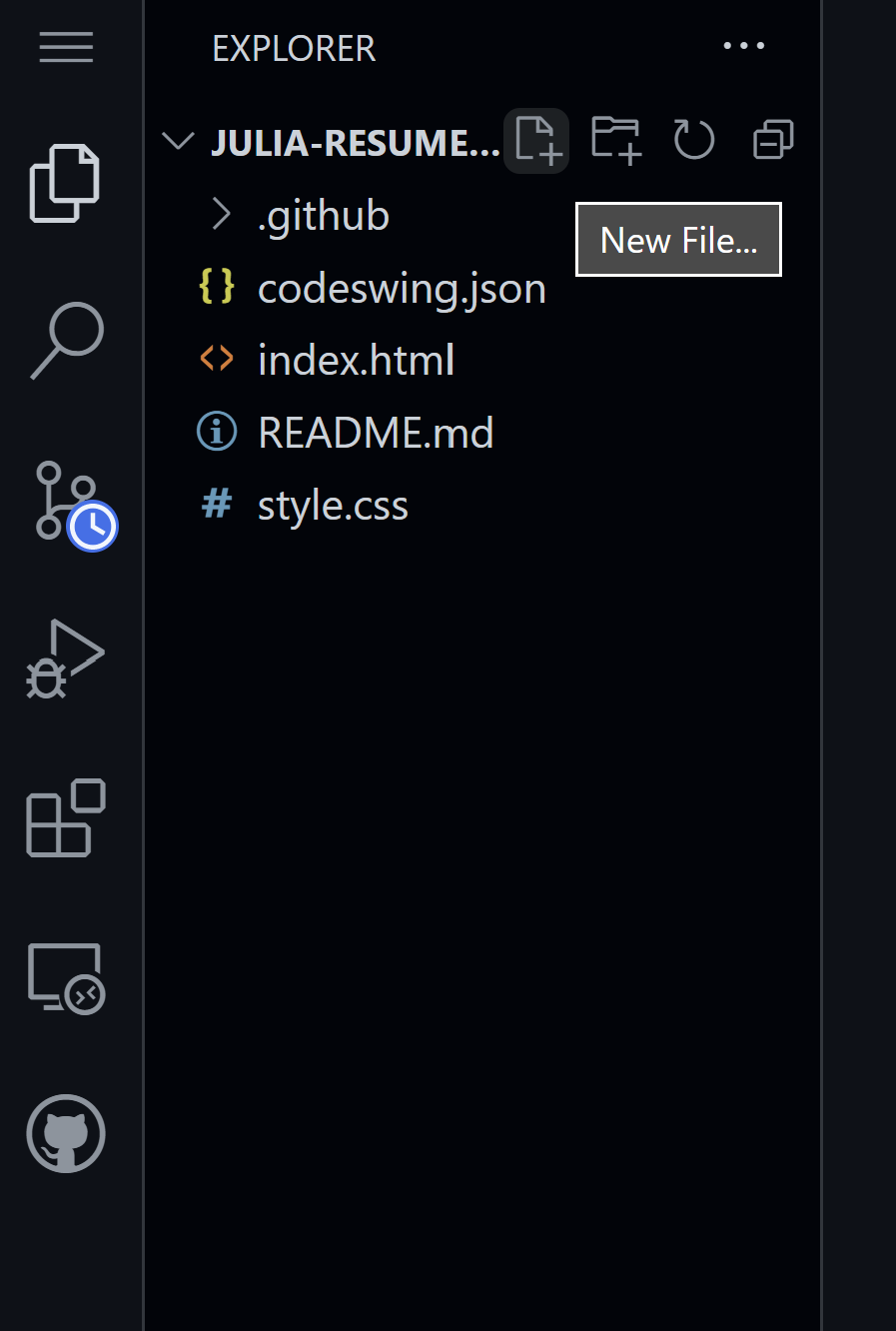 Create a new file