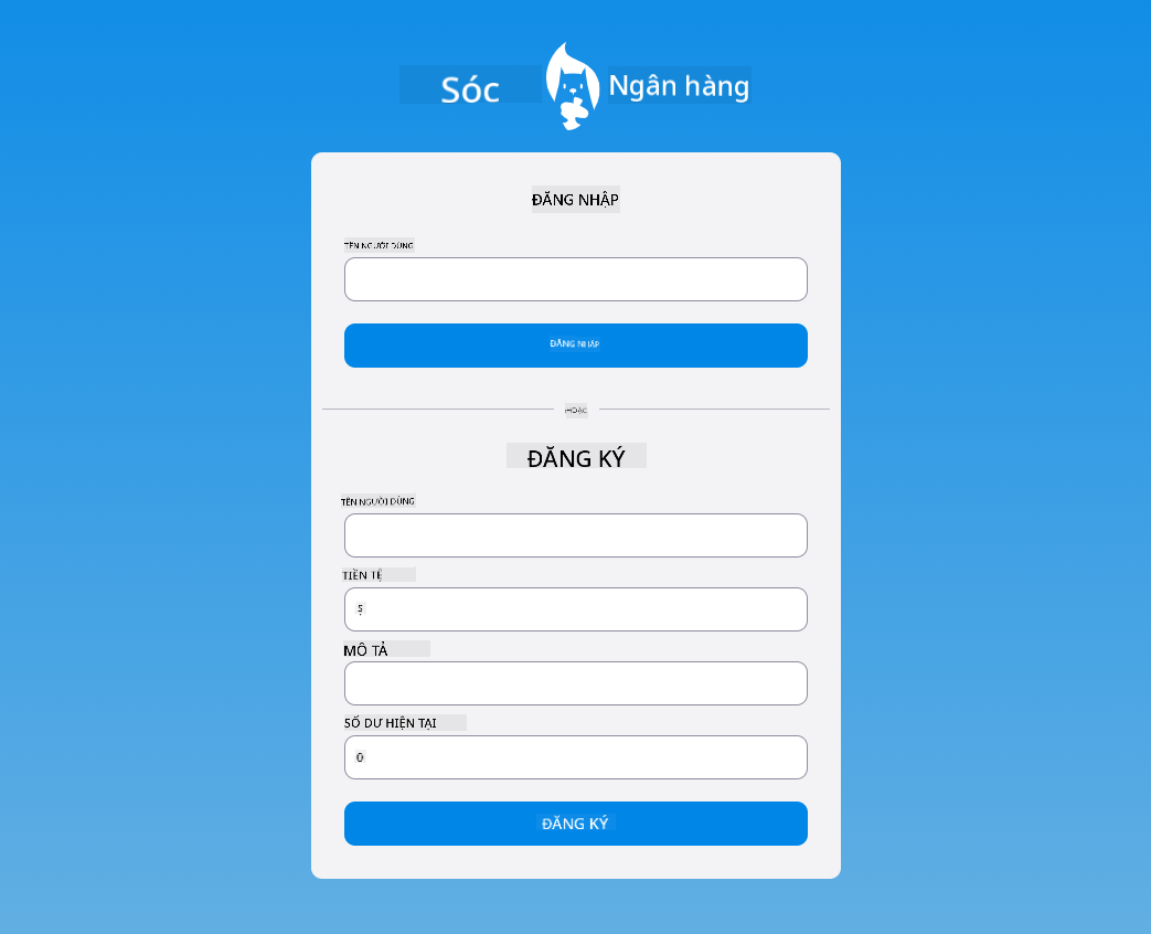 Ảnh chụp màn hình của trang đăng nhập sau khi thêm các kiểu CSS