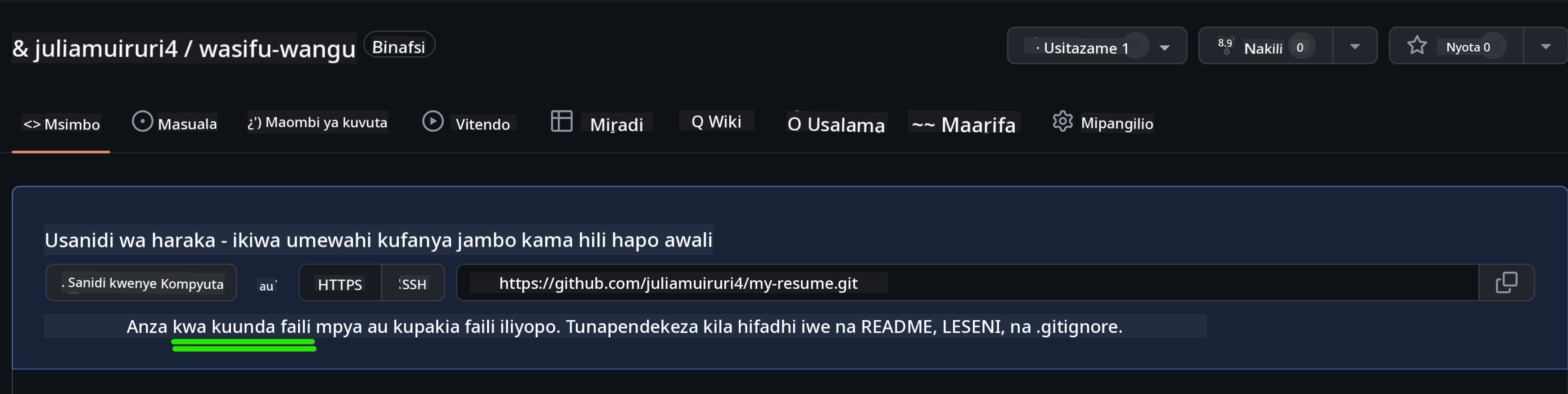 Unda faili mpya kwenye github.com