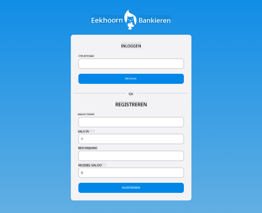 Screenshot van de inlogpagina na het toevoegen van CSS-stijlen