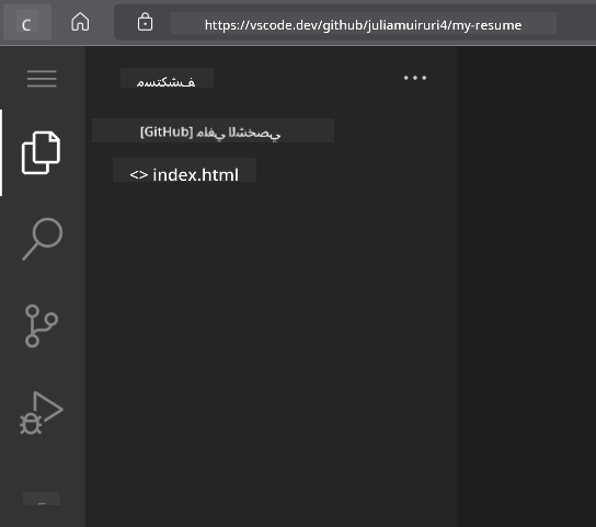 المشروع محمل في VSCode.dev