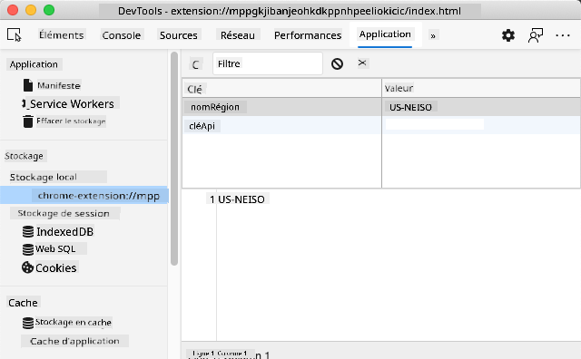 Volet de stockage local