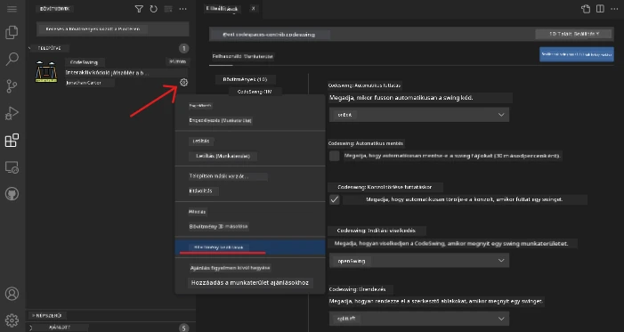 Customizing extension settings