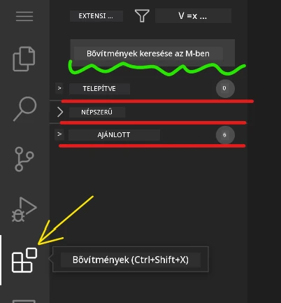 Extension marketplace interface