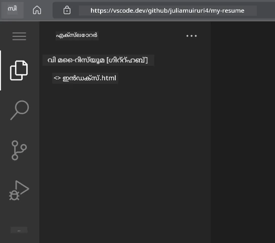 VSCode.dev-ൽ പ്രോജക്റ്റ് ലോഡ് ചെയ്തത്