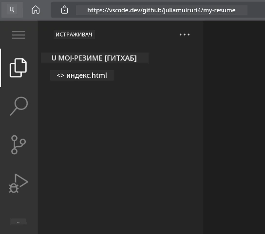 Пројекат учитан у VSCode.dev
