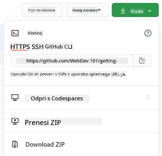 Kopiraj repo lokalno