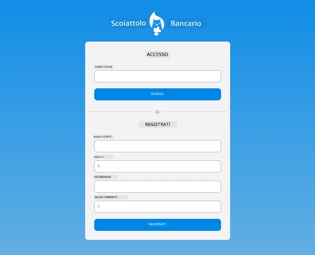Screenshot della pagina di login dopo aver aggiunto gli stili CSS