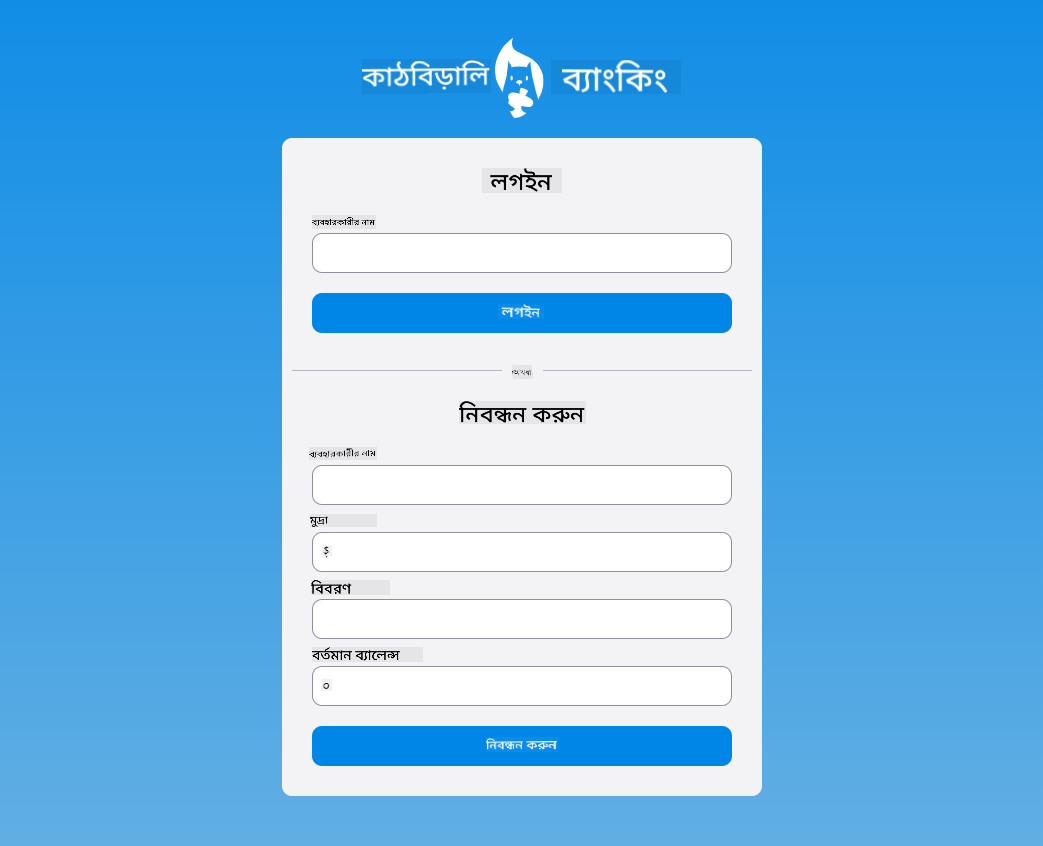 CSS স্টাইল যোগ করার পরে লগইন পৃষ্ঠার স্ক্রিনশট