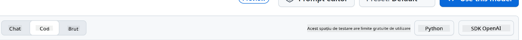 Opțiunea de alegere în playground care arată generarea de cod pentru diferite limbaje de programare