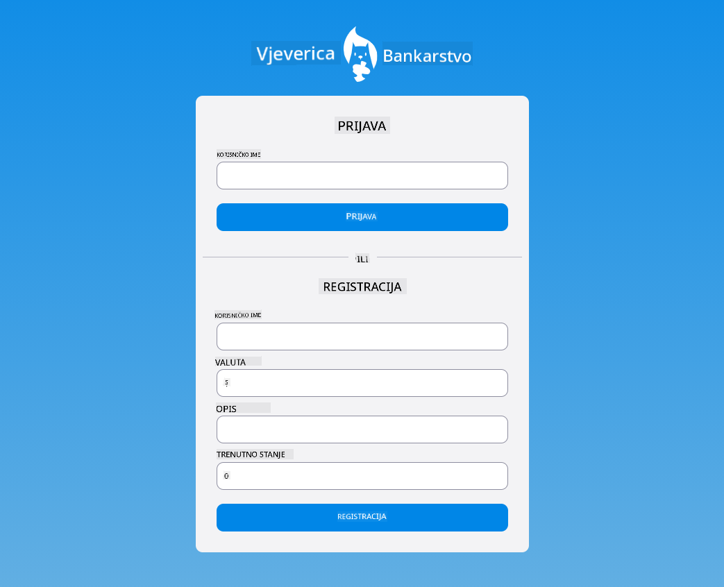 Snimka zaslona stranice za prijavu nakon dodavanja CSS stilova