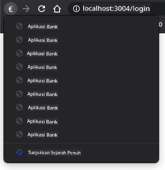 Tangkapan skrin sejarah navigasi