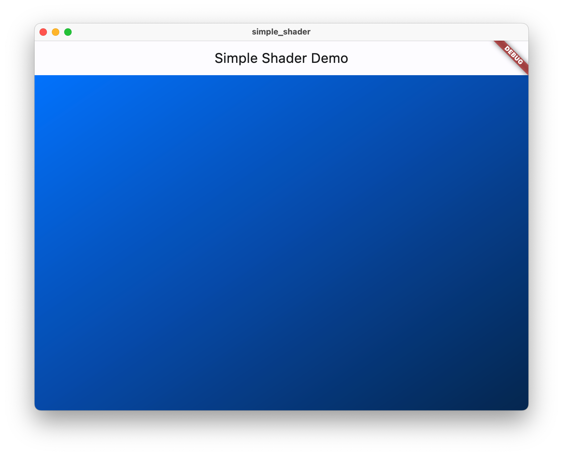 Screenshot of the simple_shader app