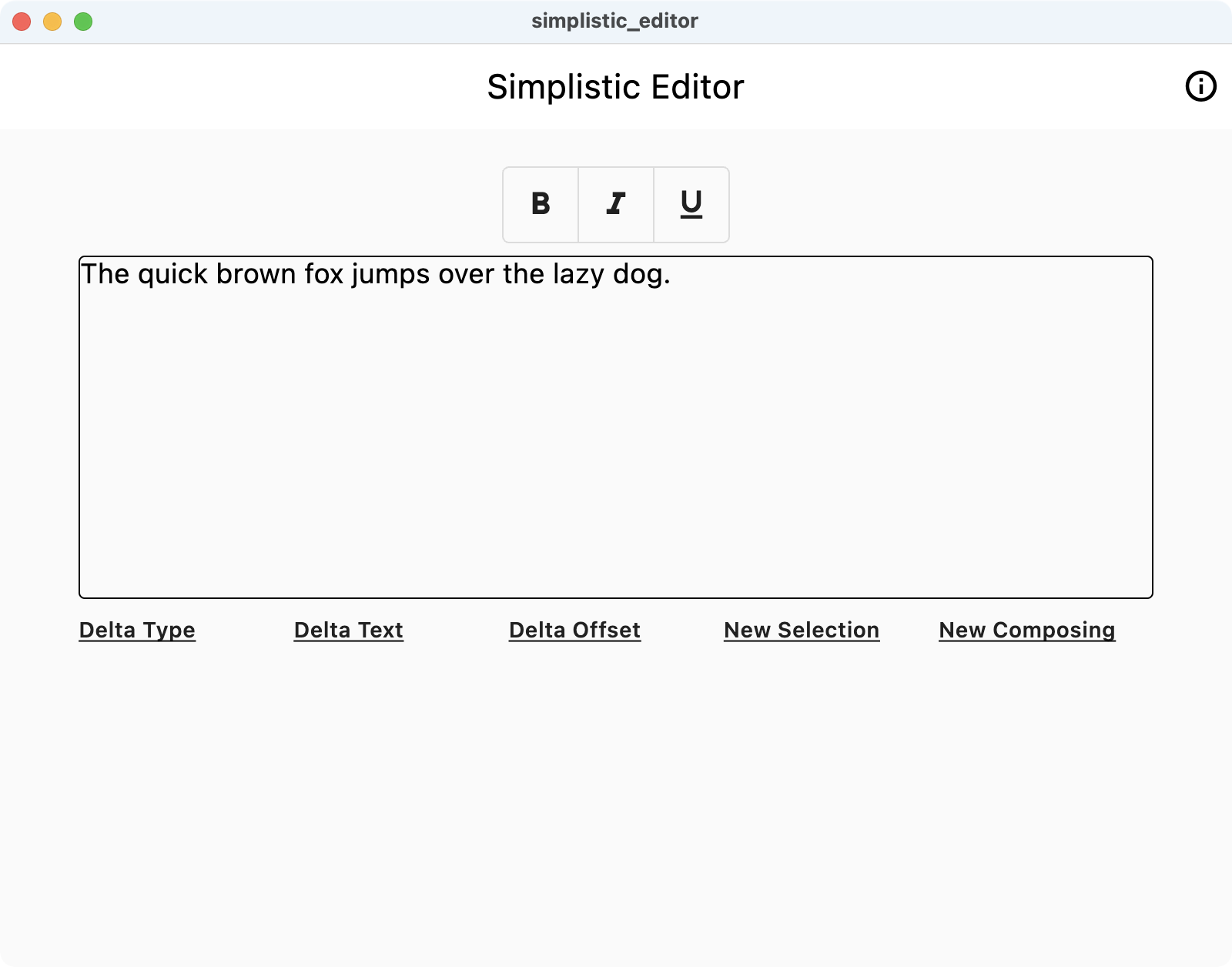 Advanced text editing in initial state