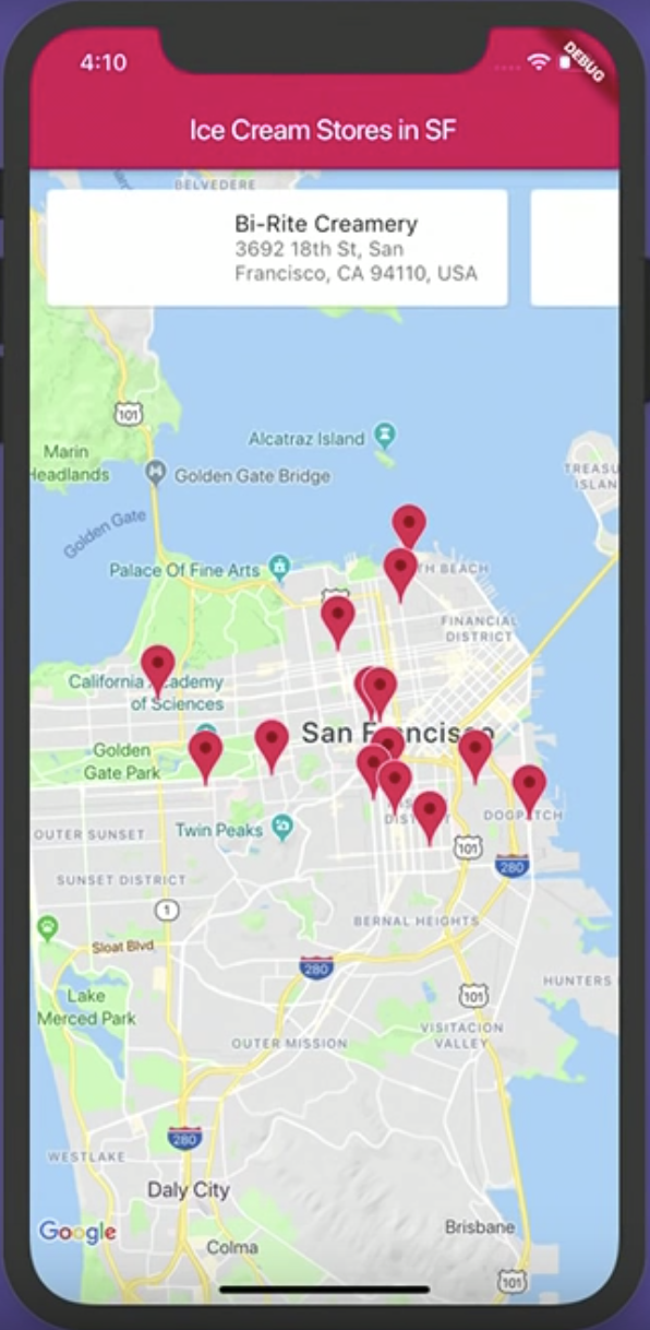 Flutter maps firestore screenshot